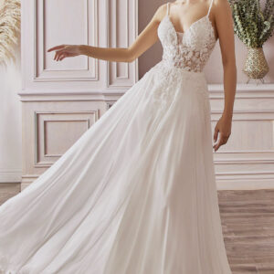 A-Line Chiffon Reception Bridal Gown