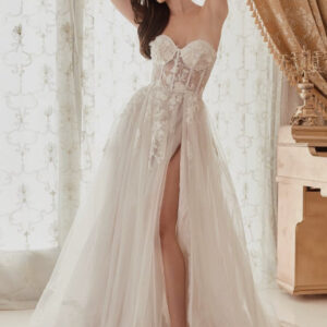 Strapless Lace Bridal reception gown