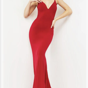 V Neckline Fitted Jovani Gown