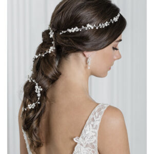 CBC2008_Pearl and rhinestone hair vine Dramatic hair vine of luminous pearls and sparkling rhinestones