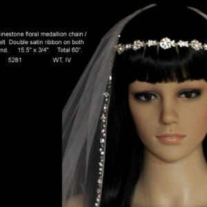 Rhinestones floral medallion veil
