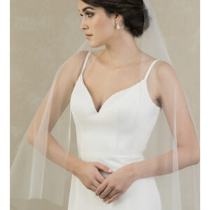V7397  1-tier veil of soft luxe tulle with square corners