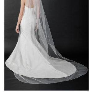 V7506C Cathedral veil with sequin and bead edge