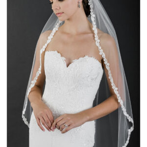 V7517 1-tier fingertip veil